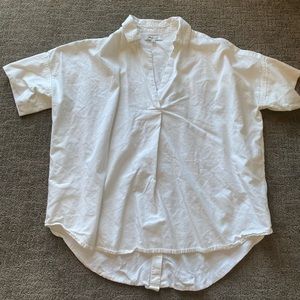 Madewell Courier Button-Back Shirt in Pure White